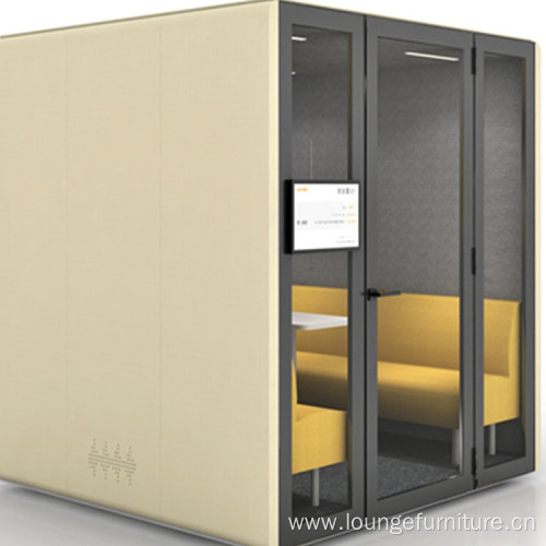 Hidden Soundproof Private Office 4 Person Meeting Booth